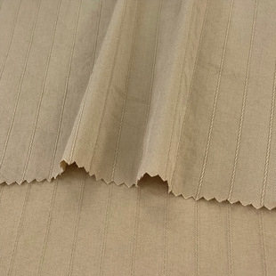 Nylon rayon cored yarn wide strip fashion fabric ice elastic linen women's cotton silk Jacquard striped dress fabric