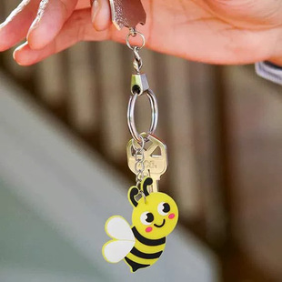 Lobster Buckle Lantern Buckle Soft Glue Plastic Drop Green Keychain Cartoon Bee Shape Doll Hanging Pendant Hive