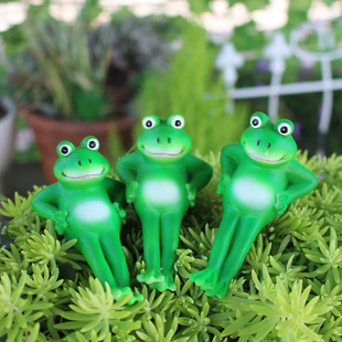 Cross-border new frog potted foot mat outdoor garden landscape animal ornaments home desktop plate foot rest decoration