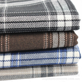Factory direct autumn and winter spring and summer polyester linen cotton plaid fabric shirt skirt coat luggage shoes and hats 210g fabric