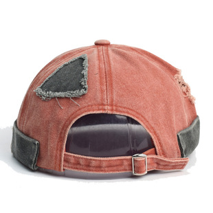 Hat Men's Retro Patch Ripped Beggar's Melon Hat Women's All-match Washed Stitching Floor Hat Fashionable Hip-hop Yuppie Hat