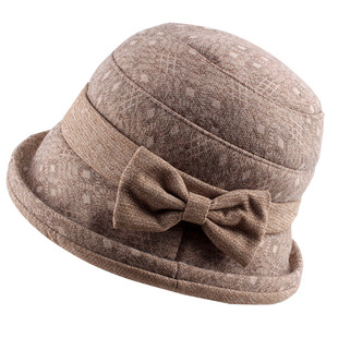 Autumn and Winter Middle-Aged and Elderly Women's Basin Hats to Heattech Mothers, Middle-Aged and Elderly Fashionable Women's Casual Dome Fisherman Hats