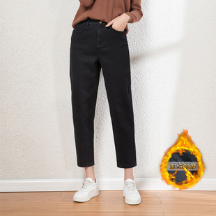 Creamy-white harem pants women's loose straight cropped pants spring high waist casual slimming radish daddy pants small