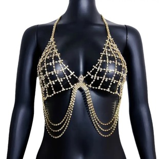 Cross-border Hot Sexy Chest Chain Women's Flash Diamond Bikini Rhinestone Body Chain Multi-layer Diamond Accessories Body Chain