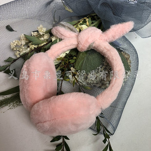 Taobao source of a generation of hair earmuffs warm earmuffs removable bow padded plush earmuffs two shapes