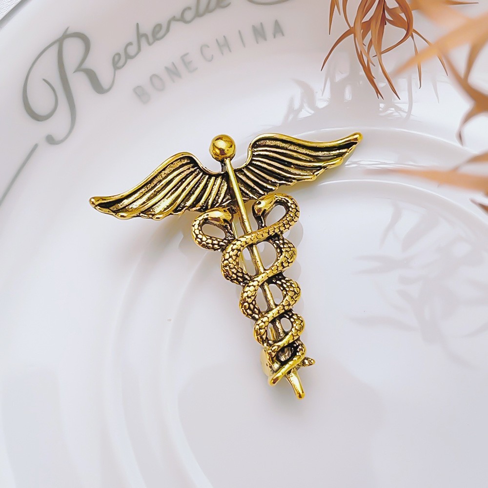 European and American Retro Angel Wings Brooch Men's Suit Pin Fashion Creative Animal Snake Brooch Wholesale in Stock