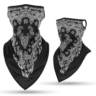 Summer Sports Outdoor Sunscreen Mask Ice Silk Motorcycle Riding Headscarf Thin Hip-hop Half Face Face Face Scarf Hanging Season Village