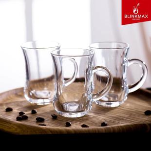 Lizun glass cup with handle heat-resistant Cup home creative small fresh thick milk tea cup drinking cup flower tea cup wholesale