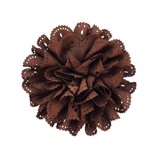 AliExpress Hot Selling Head Flower 8cm Hollow Wave Edge Chiffon Cloth Flower with Hair Band 31 Color in stock