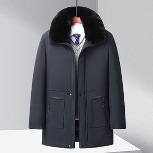 Dad winter coat for middle-aged men detachable liner cotton-padded jacket for middle-aged and elderly thickened warm cotton-padded jacket grandfather cotton-padded jacket