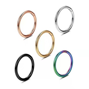 G23 titanium seamless closed ring nose ring closed ring without pin earrings cartilage ring F136 titanium alloy puncture jewelry