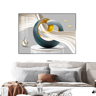 Modern Minimalist Bedroom Bedside Decorative Painting Light Luxury Atmospheric Master Bedroom Hanging Painting Advanced Sense Room Background Wall Mural