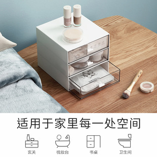 Simple Drawer Storage Box Student Desktop ins-style Transparent Lattice Gummed Paper Stationery Jewelry Finishing Storage Rack