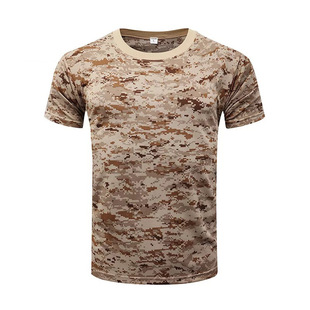2023 Summer Camouflage Quick-drying T-shirt Desert Python Pattern Unisex Physical Fitness Half-sleeve Four-color Camouflage Half-sleeve Military Training T-shirt