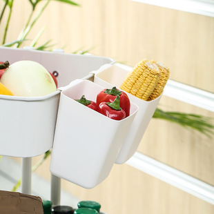 Household Wall Hanging Storage Box Kitchen Storage Basket Cart Small Hanging Basket Portable Bedside Hanging Basket Plastic Storage Basket