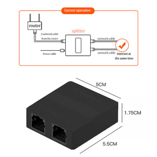 RJ45 one-point two-Gigabit network Sharer 2-port mini switch network splitter simultaneous Internet access