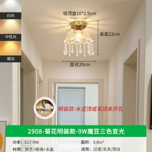 New Corridor Average Lamp LED Entrance Hall Balcony Ceiling Lamp Simple Modern Cream Petals Entrance Lamps