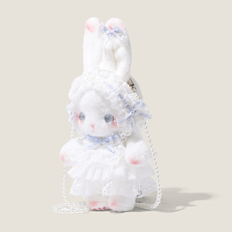 Cute Lolita bunny plush toy, white rabbit doll, claw machine doll, a great gift for your best friend or girlfriend.