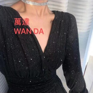 2025 spring and summer new knitted sequins pleated fabric women's children's clothing fabric dress suit two pieces