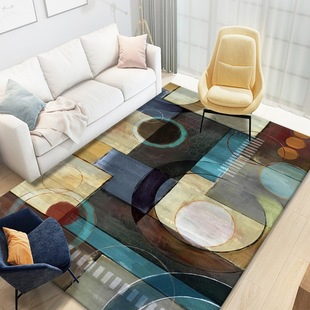 Nordic-style Household Living Room Large-area Full-spread Crystal Velvet Non-slip Carpet Mat Sofa Coffee Table Dirt-resistant Wear-resistant Carpet
