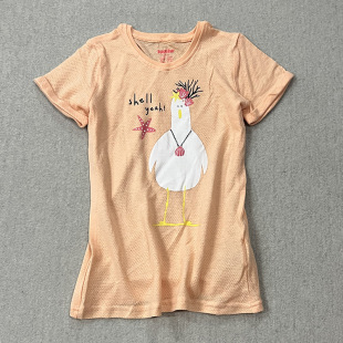 European and American Foreign Trade Single Girl Cool Home Clothes Girl Sweet Cute Short Sleeve Top Summer Baby Round Neck Pajamas