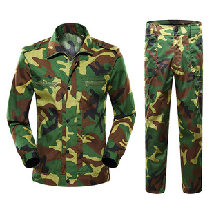 Pure Cotton Military Training Uniform Suit for Men, Summer Thin Camouflage Uniform, Female Training Uniform, Junior High School and High School College Student Military Training Uniform Complete Set
