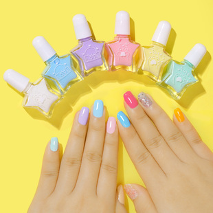 Water-based Nail Polish Non-baking Quick-drying Peel Tearable Five-pointed Star 12 Pack Cross-border Special for Cartoon Nail Polish suit