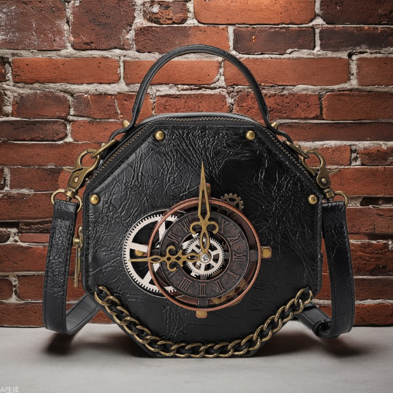 New women's bag with European and American punk industrial retro style, women's shoulder crossbody bag, niche handbag.