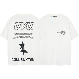 Cross-border Cole Buxton CB Letter Embroidery Printing European and American Loose Men's Casual Short-sleeved T-shirt Fashion Brand