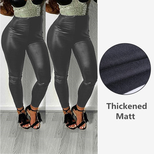 Cross-border PU leather pants women's ins-style sexy leggings women's bright European and American leather pants hip tight nightclub PK07