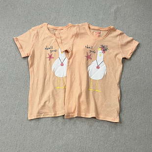 European and American Foreign Trade Single Girl Cool Home Clothes Girl Sweet Cute Short Sleeve Top Summer Baby Round Neck Pajamas