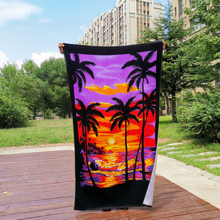 Bath Towel Cross-Border Popular New Zealand Island Style Formaldehyde-Free Adult Extended Cotton Beach Towel 180*105cm