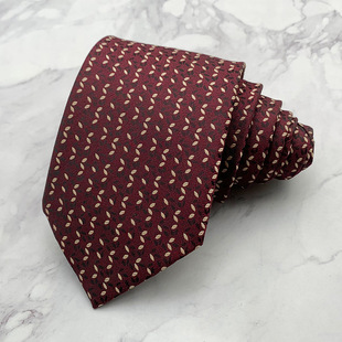 Wedding groom TIE men's wine red fashion trend flower boutique high density yarn-dyed TIE manufacturers wholesale