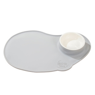 Color Silicone Pad Ceramic Bowl suit Cat Bowl Dog Bowl Non-slip Placemat Integrated Anti-knock Feeding Bowl Pet Eatware