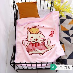 Cartoon Flannel Children's Blanket Kindergarten Blanket Nap Double Thickened Autumn and Winter Cloud Blanket Accompanying Gift
