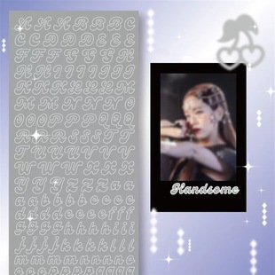 Base backbottom sticker hand DIY retro alphabet stickers decorative material Goo card collage bronzing stickers