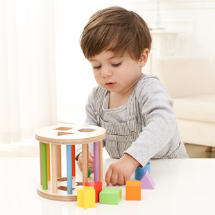 Cross-border] CPC/CE Certified Multifunctional Intelligence Box Geometry Matching Color Cognition Early Education Building Blocks Toys