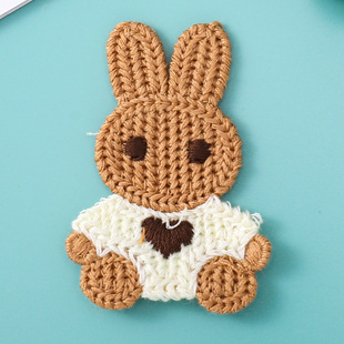Autumn New Knitted Embroidered Cute Bear Clothing Patch Cloth Sticker Hat Decorative Phone Case All-Match Color