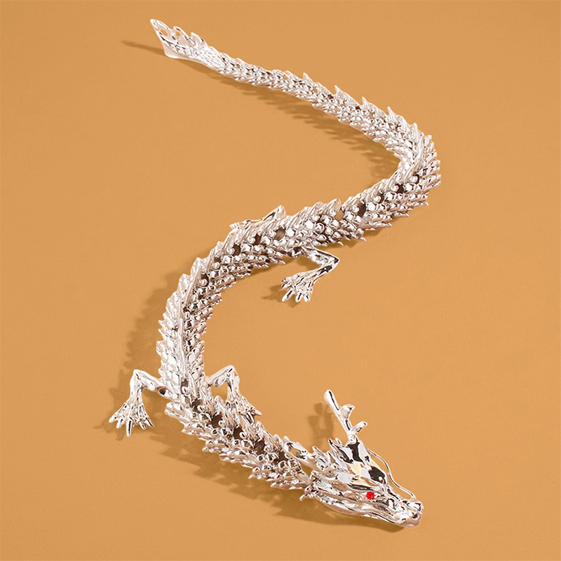 Alloy Dragon Ornaments High-end Atmospheric Desktop Ornaments Chinese Dragon Craft Products Online Red Creative Hand Handheld Handheld