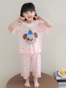 Girls Pajamas Girls Summer Thin Modal Baby Girl Air Conditioning Clothes Separates Suit Summer Children's Home Clothes