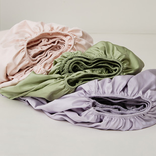 100 long-staple cotton bed hat single-piece bedspread mattress protector cotton three-piece solid color pillowcase bed sheet z