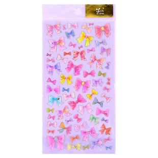 Children's gilded gold foil hand account sticker small fresh flower bow birthday cake sticker carousel decoration