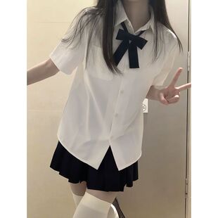 Uniform Shirt Short-sleeved Basic Slim-looking All-match College Style Summer New Class Clothes Pleated Skirt suit
