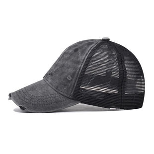 Cross-Border 12-color pure cotton washed old hole baseball cap outdoor all-match personality solid color cap