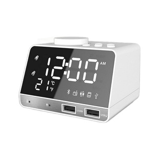 LED mirror wireless alarm clock Bluetooth speaker USB mobile phone charging smart radio small stereo