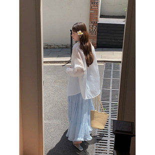 [Song Ming] French Retro Ruffled Pleated A- line Skirt Women's 2025 Summer New Mid-length Skirt N090C