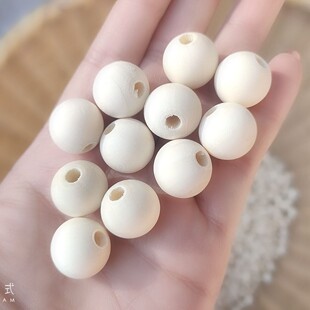 Cross-border round wood beads lotus wood crafts necklace accessories loose beads beaded