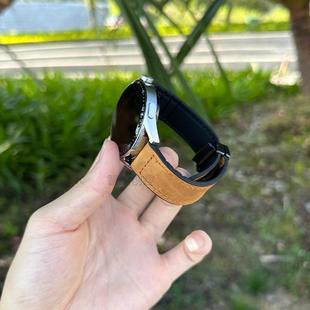 Подходит для Huawei Watch GT4 ремешок watch2 часы gt3Pro сумасшедшая лошадь шаблон кожаный магнитный ремешок с пряжкой 18/20 мм