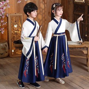 Одежда Госюэ для мальчиков Hanfu Церемония открытия Книга с древним костюмом Детская одежда Трехсимвольная Сутра Правила ученика Детский костюм Учащиеся начальной школы