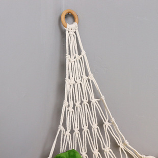 Cross-border Cotton Rope Triangle Toy Net Pocket Hand-woven Children's Toy Storage Decorative Triangle Pocket Decorative Hanging Pocket